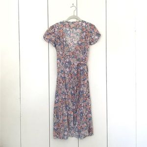 Vintage Joseph Magnin floral cotton wrap dress.